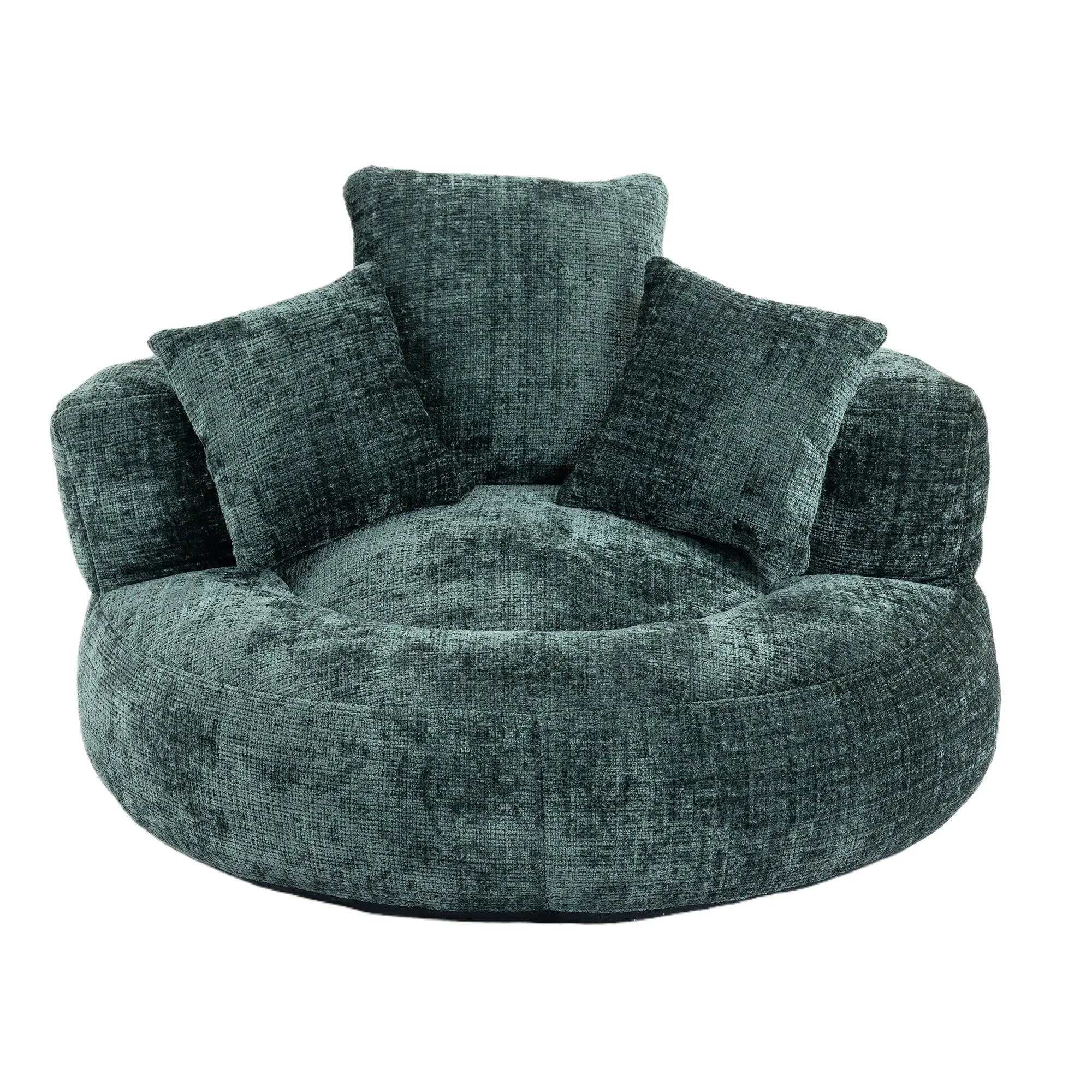 Chenille Armchair 108 x 108 x 52cm - Green - 2