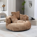 Chenille Armchair 108 x 108 x 52cm - Brown - 1