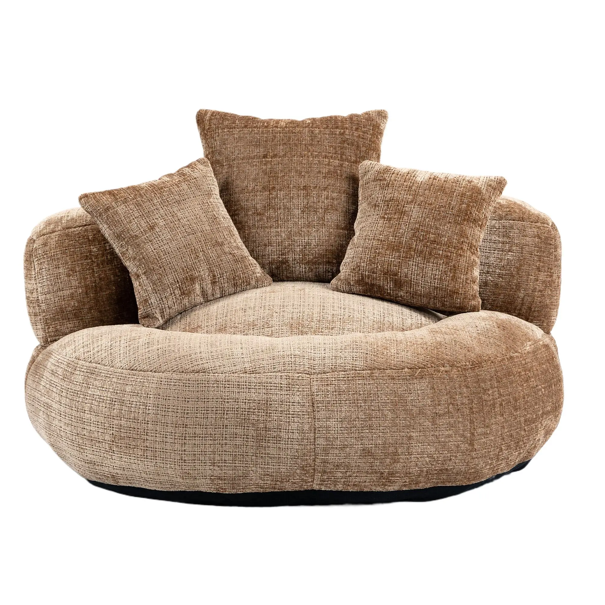 Chenille Armchair 108 x 108 x 52cm - Brown - 2