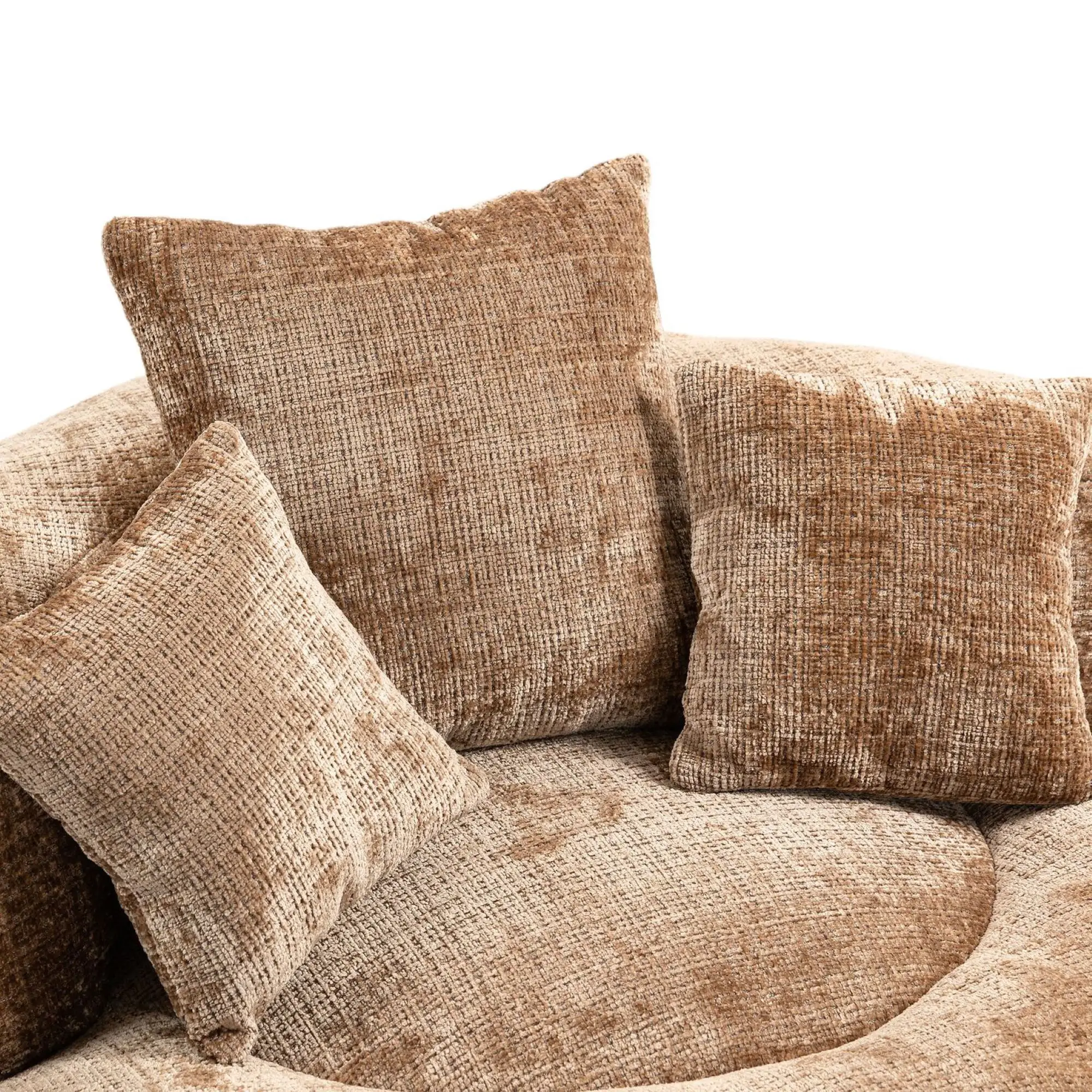 Chenille Armchair 108 x 108 x 52cm - Brown - 9