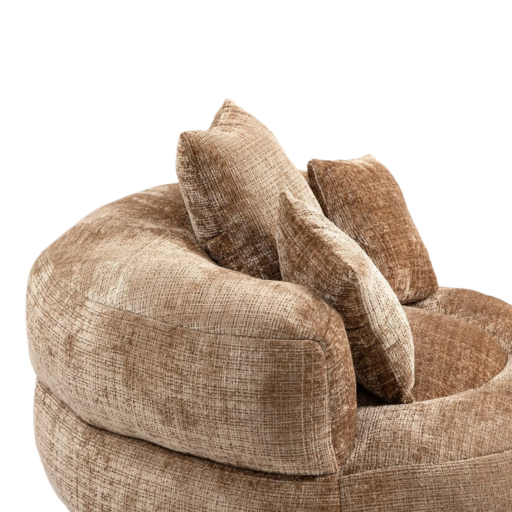 Chenille Armchair 108 x 108 x 52cm - Brown - 10