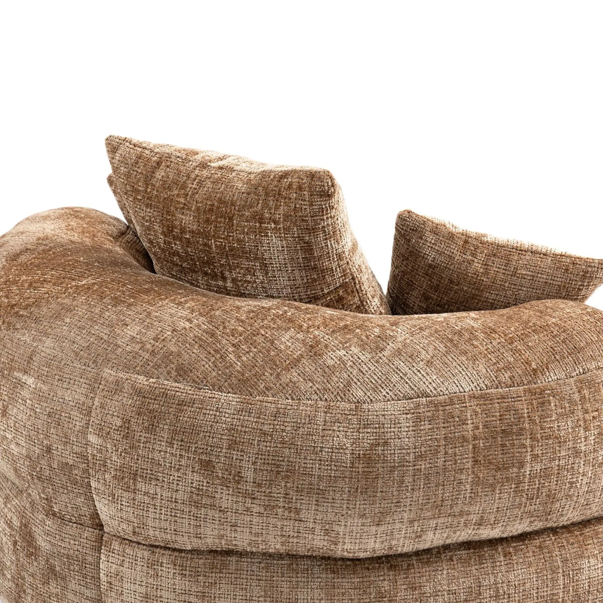 Chenille Armchair 108 x 108 x 52cm - Brown - 11
