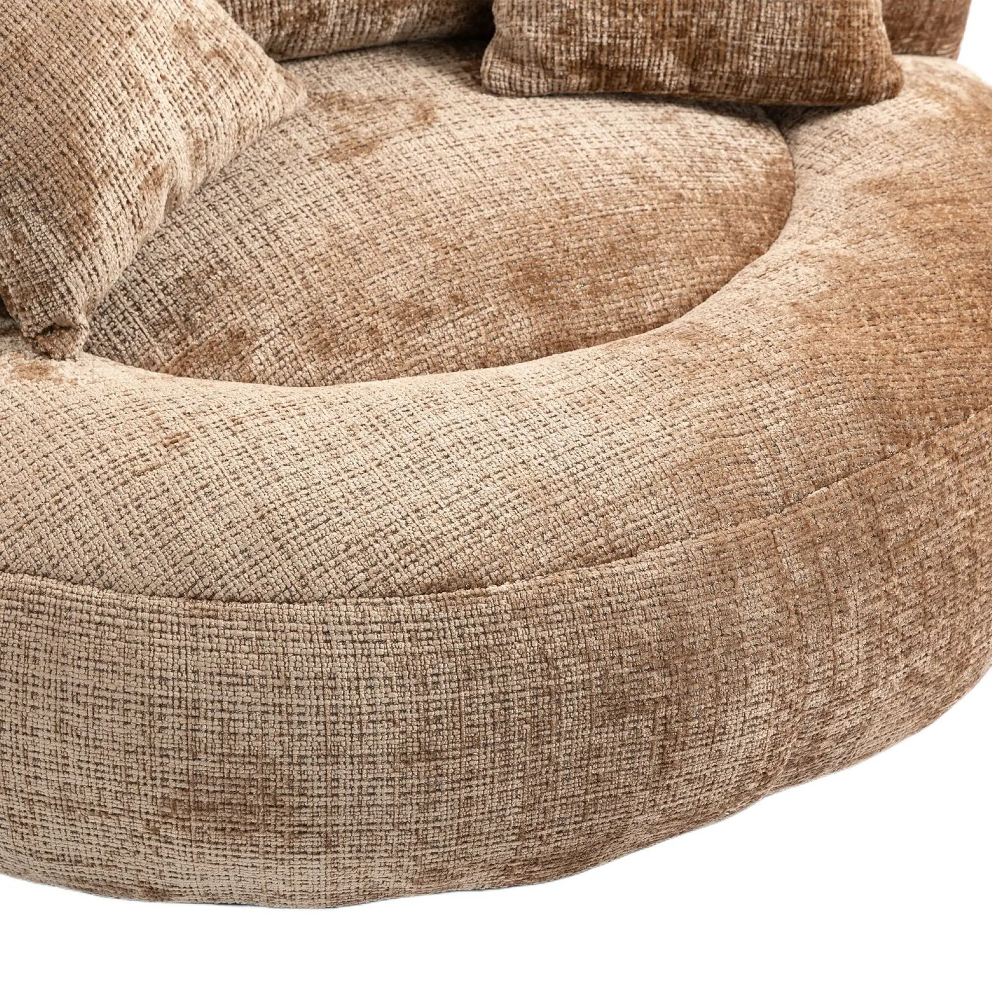 Chenille Armchair 108 x 108 x 52cm - Brown - 12
