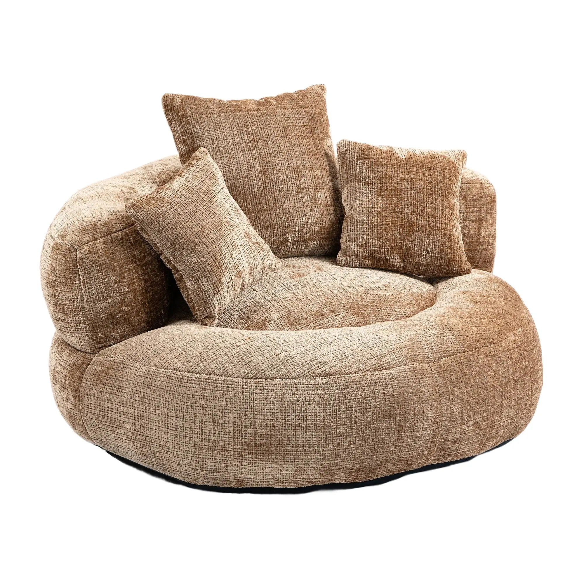 Chenille Armchair 108 x 108 x 52cm - Brown - 13