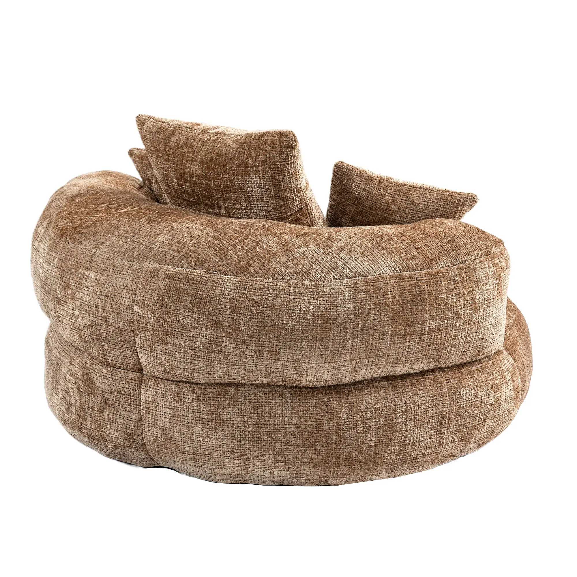 Chenille Armchair 108 x 108 x 52cm - Brown - 14