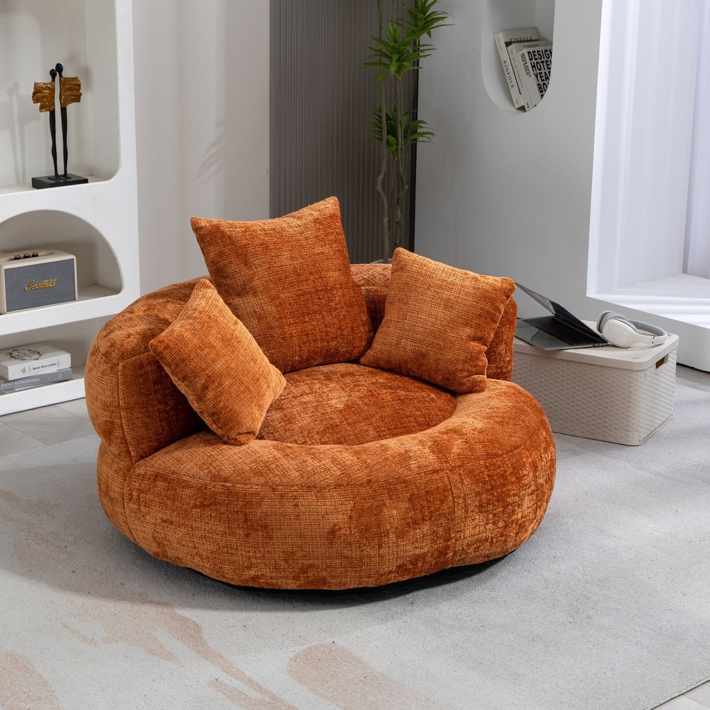 Chenille Armchair 108 x 108 x 52cm - Orange - 1