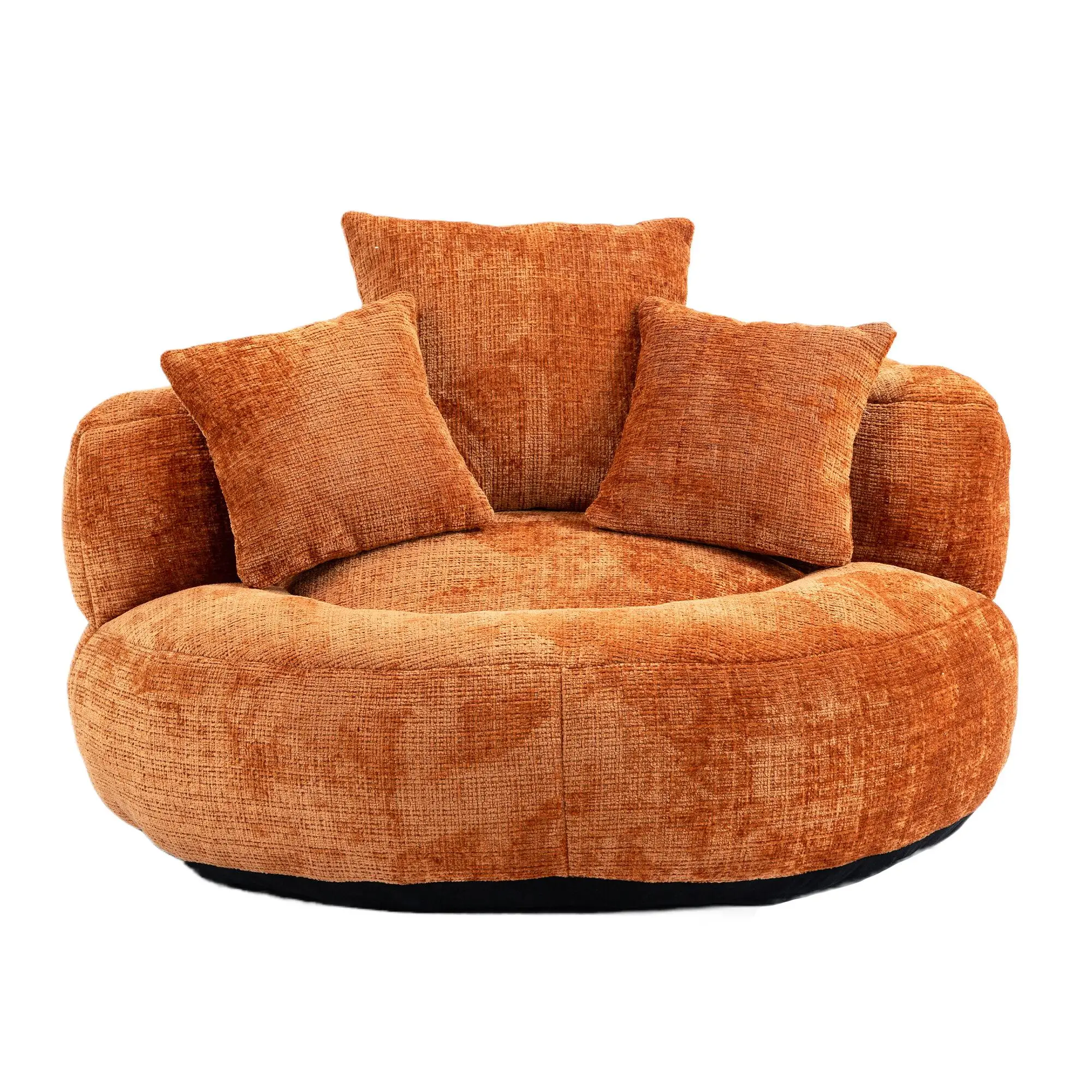 Chenille Armchair 108 x 108 x 52cm - Orange - 2