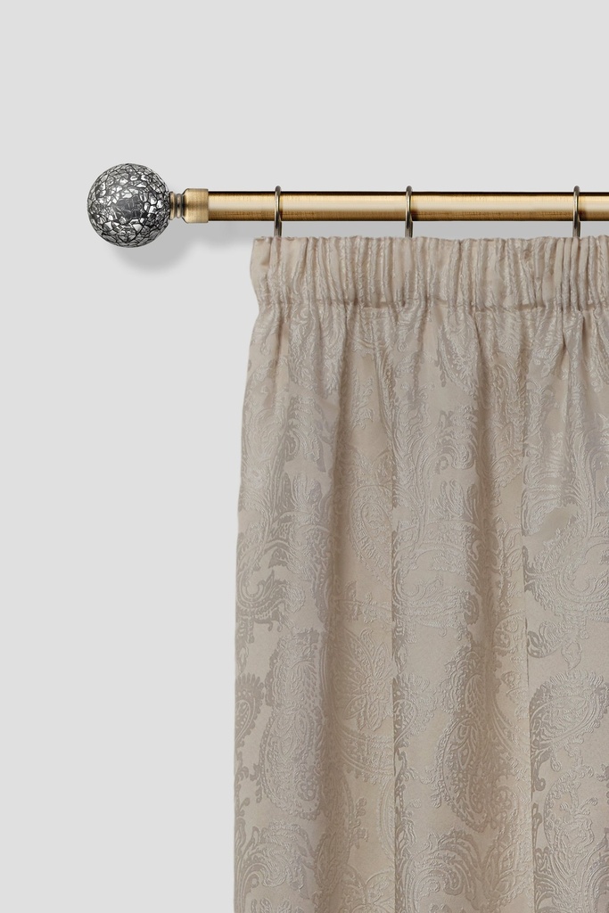 Mirrored - Extendable Curtain Pole in Antique Brass (With rings) - Image 2