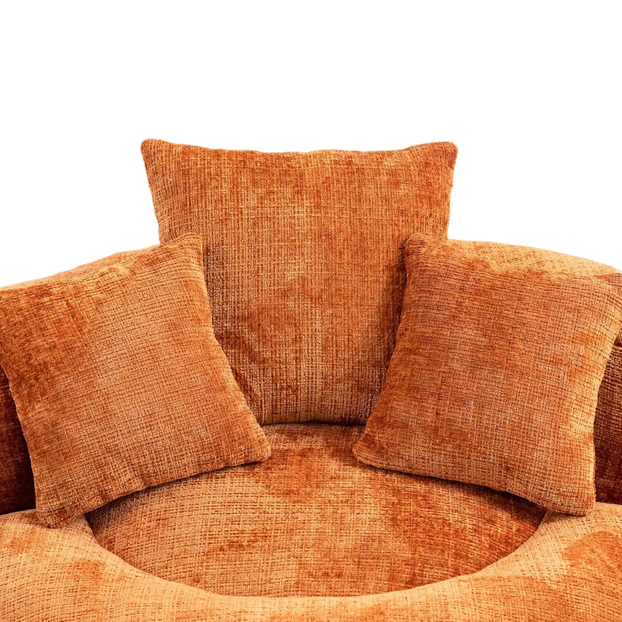 Chenille Armchair 108 x 108 x 52cm - Orange - 9