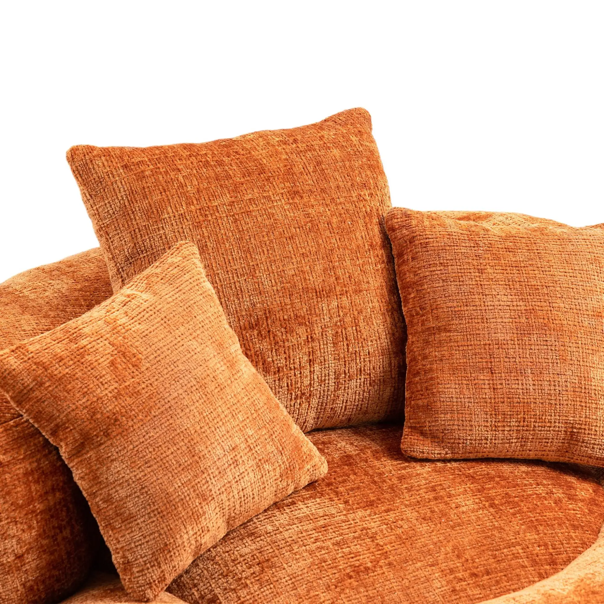 Chenille Armchair 108 x 108 x 52cm - Orange - 10