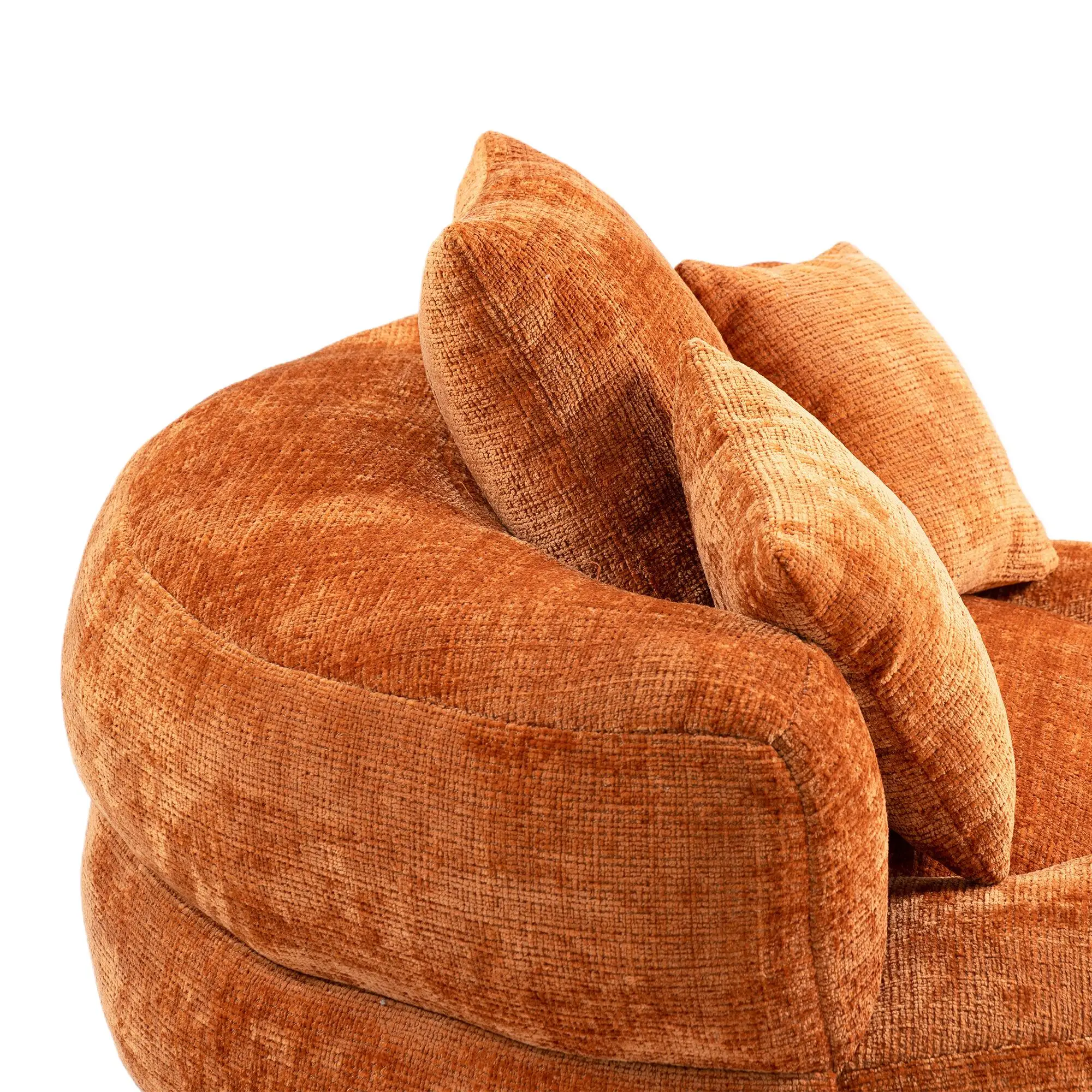 Chenille Armchair 108 x 108 x 52cm - Orange - 11