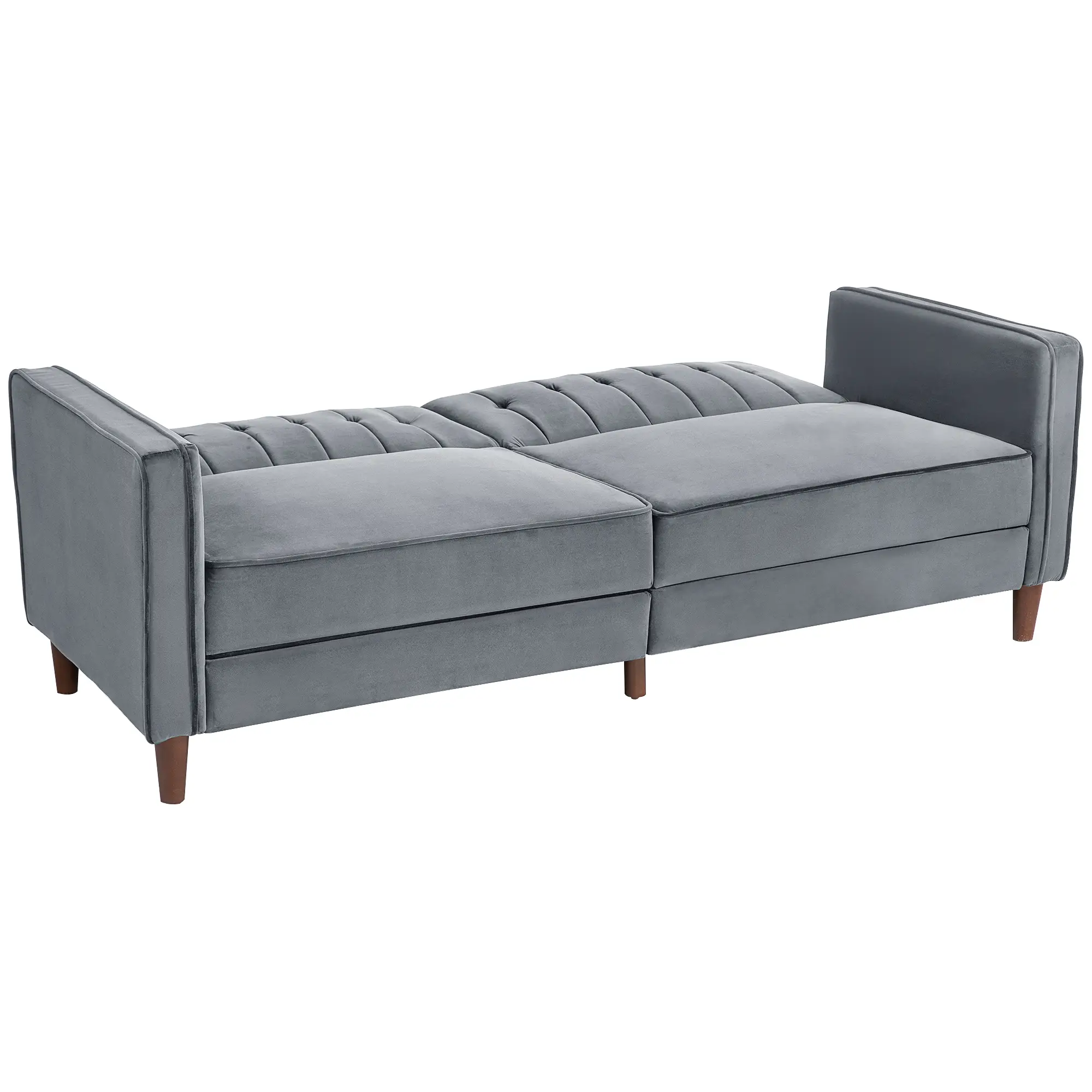 Velvet Sofa Bed 189 x 80.5 x 78.5cm - Dark Grey - 16
