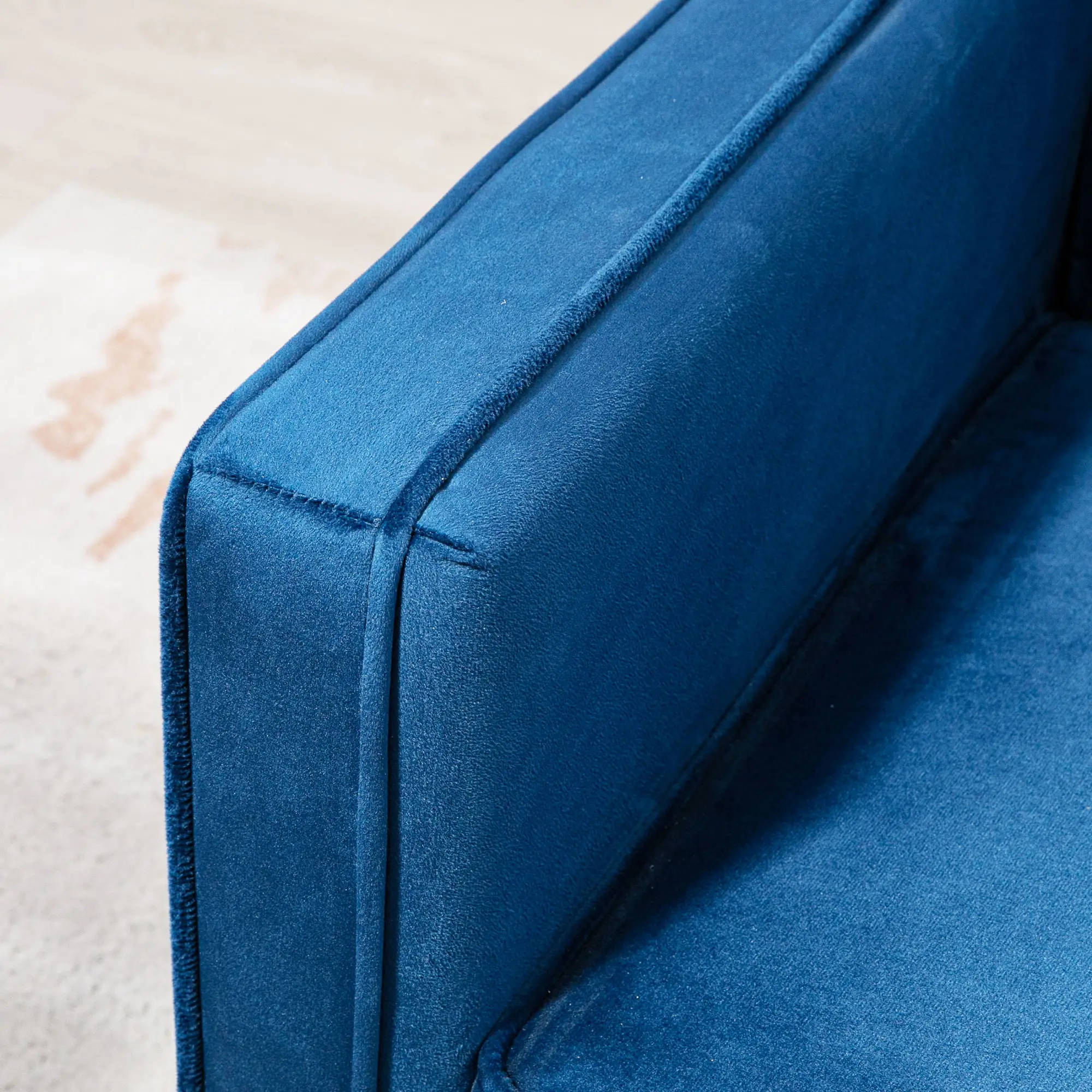 Velvet Sofa Bed 189 x 80.5 x 78.5cm - Blue - 7