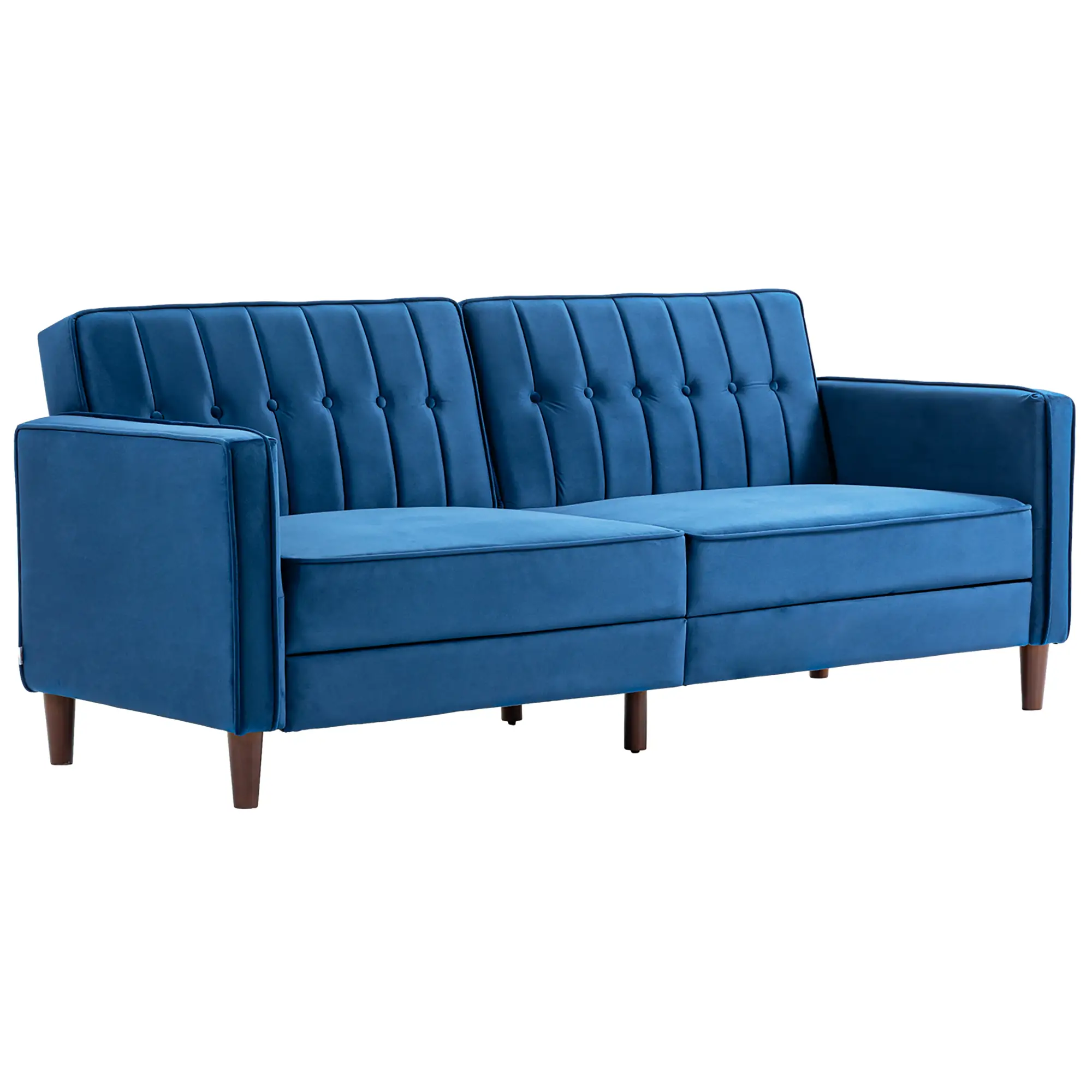 Velvet Sofa Bed 189 x 80.5 x 78.5cm - Blue - 11