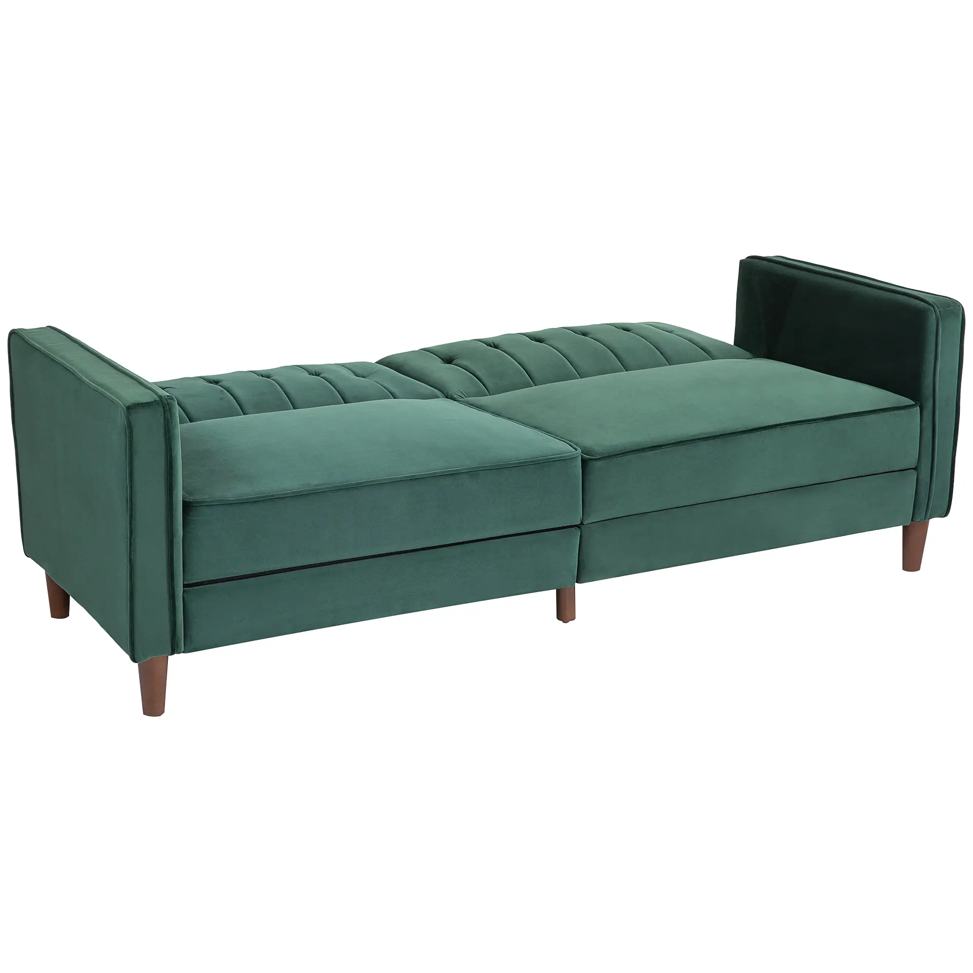 Velvet Sofa Bed 189 x 80.5 x 78.5cm - Green - 11
