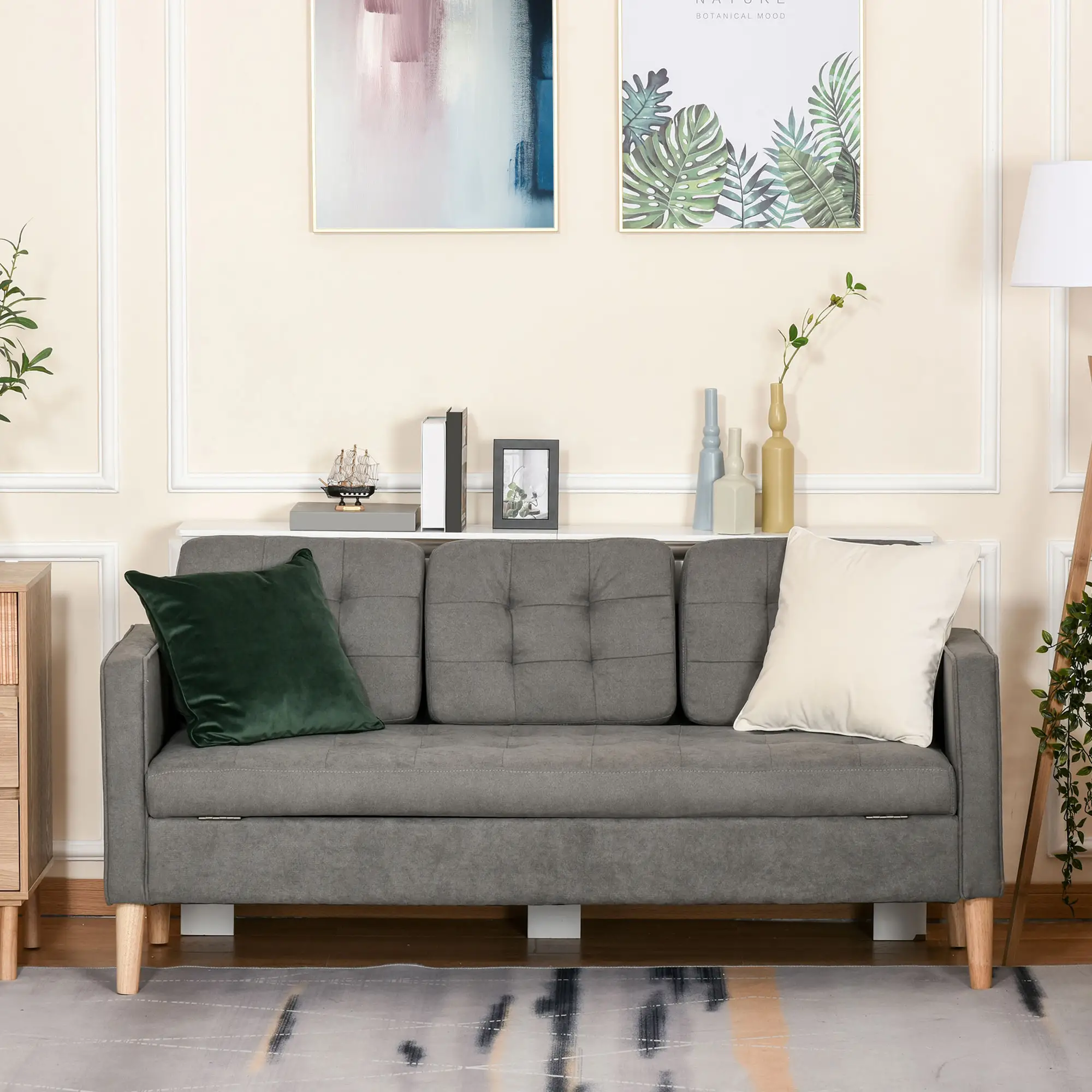 3 Seater Sofa 169 x 63 x 82cm - Grey - 7