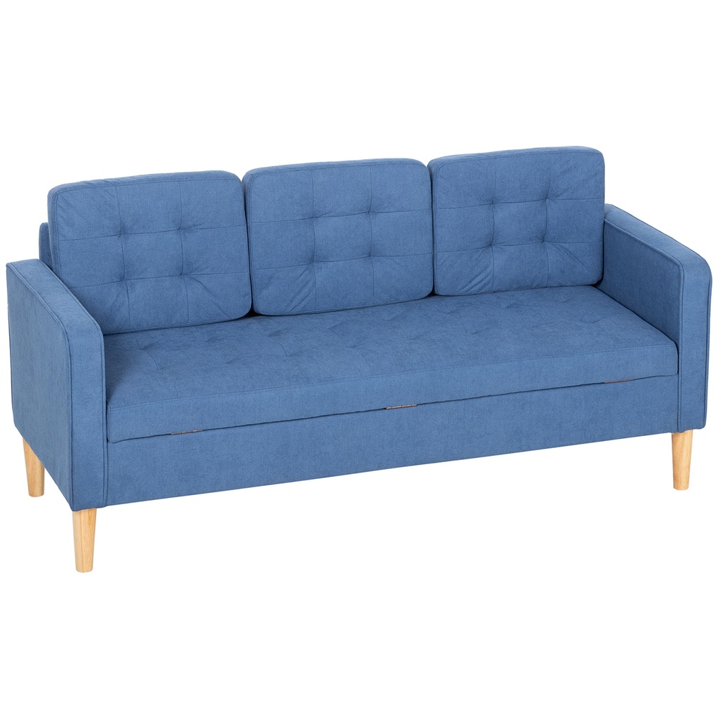 3 Seater Sofa 169 x 63 x 82cm - Blue - 1