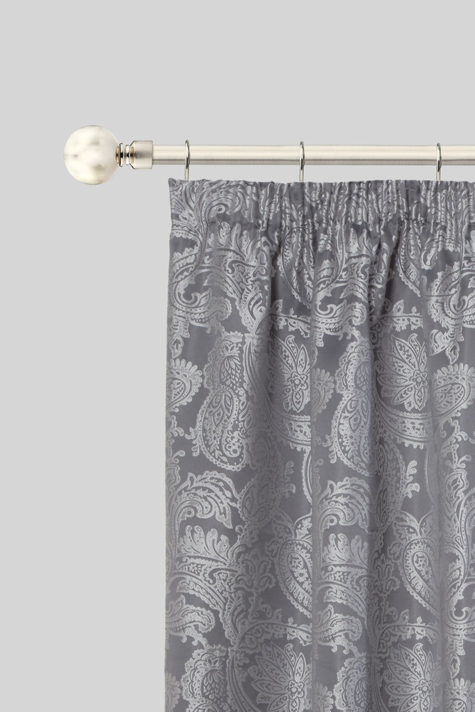 Sphere - Extendable Curtain Pole in Brushed Silver (with rings) - Image 2