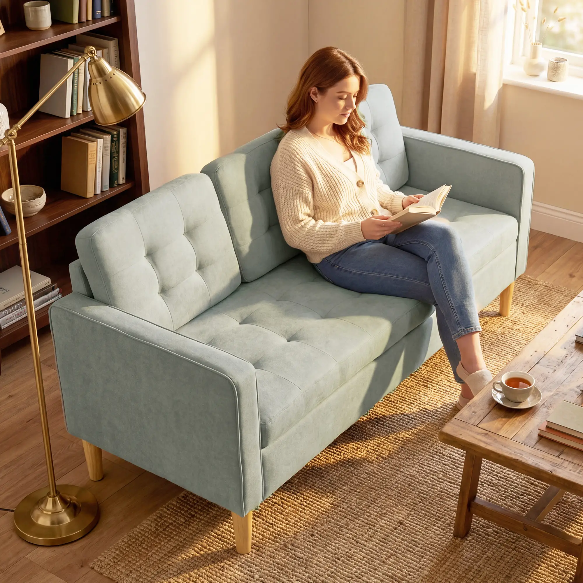 3 Seater Sofa 169 x 63 x 82cm - Light Grey - 7