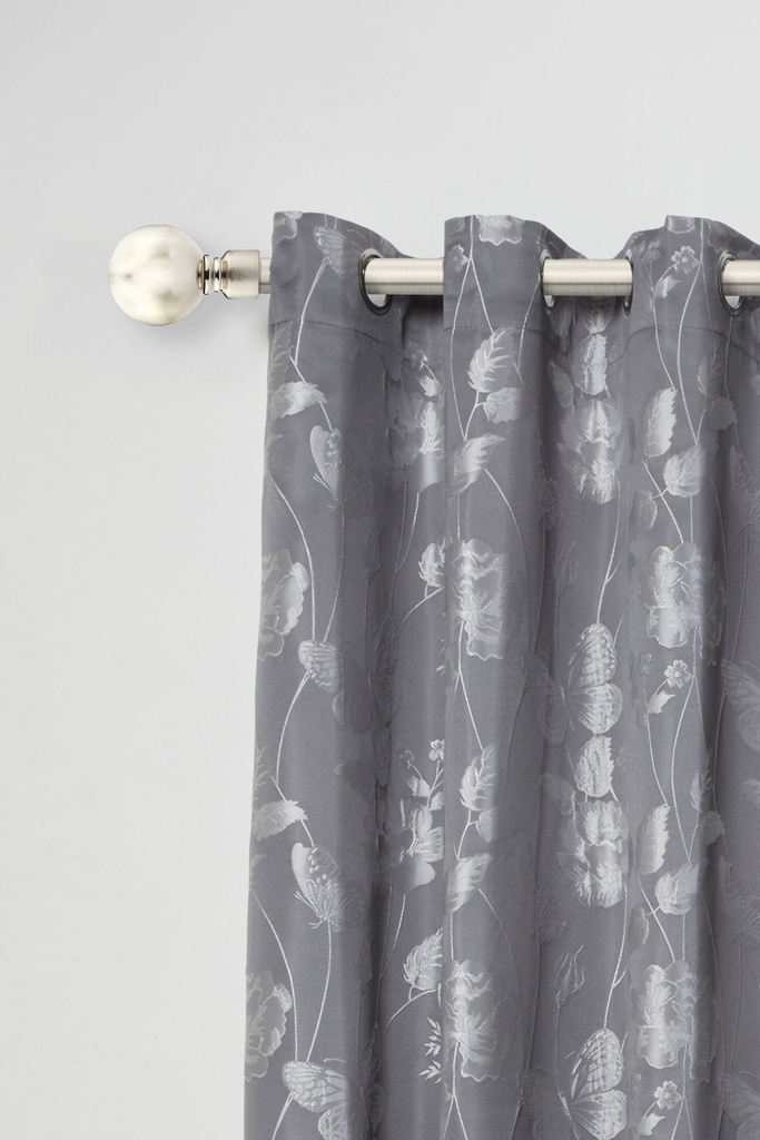 Sphere - Extendable Curtain Pole in Brushed Silver (with rings) - Image 3