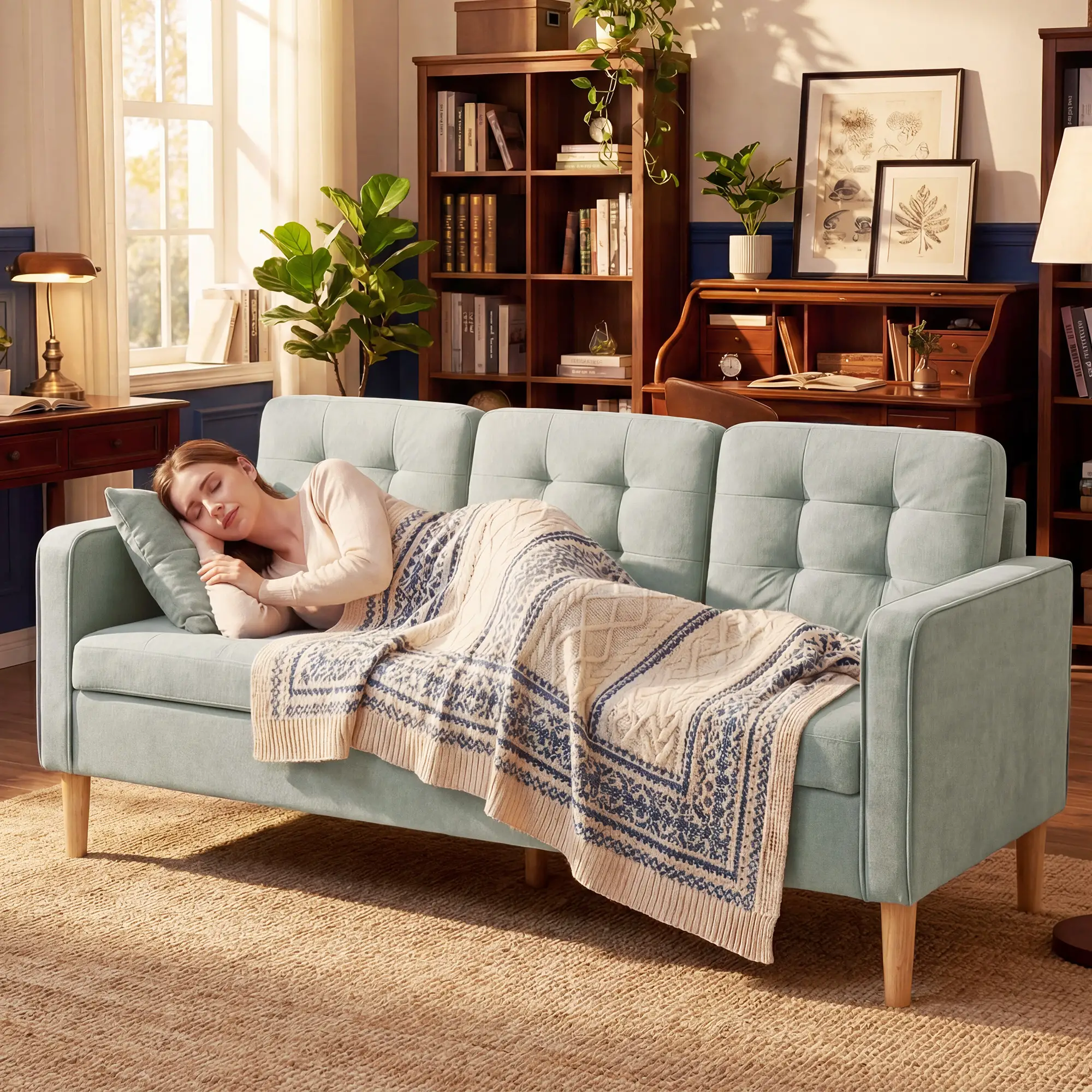 3 Seater Sofa 169 x 63 x 82cm - Light Grey - 9