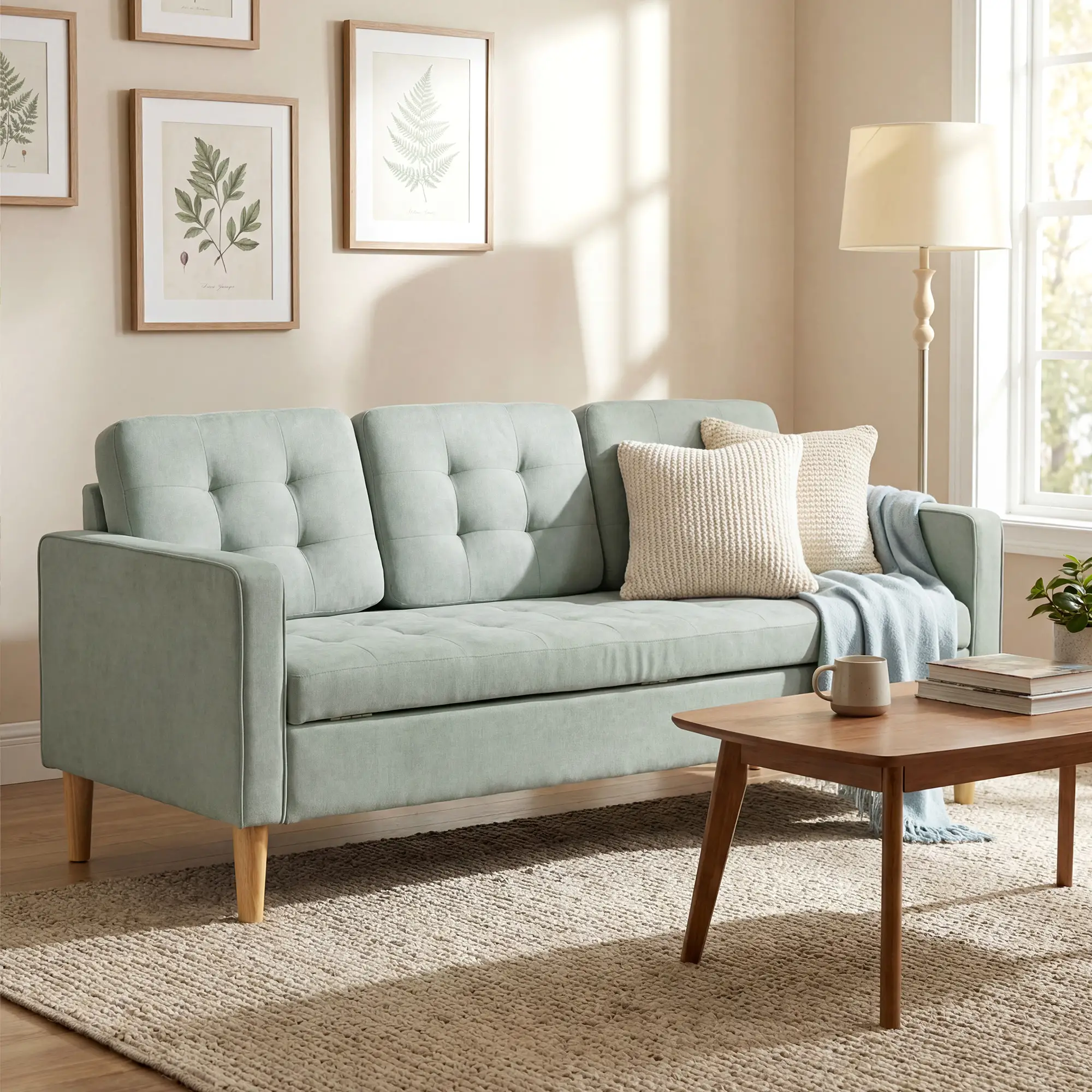 3 Seater Sofa 169 x 63 x 82cm - Light Grey - 10