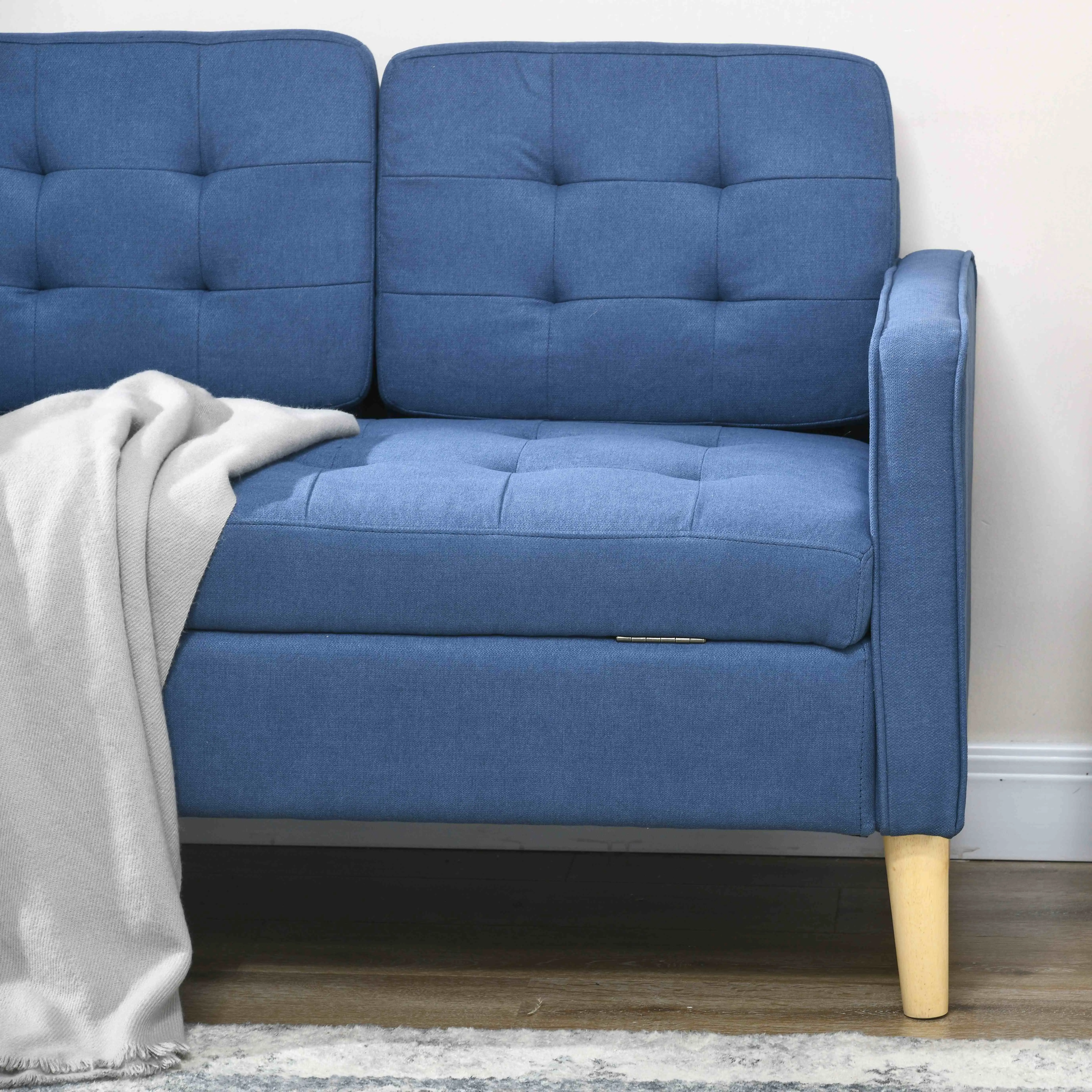 2 Seater Sofa 117 x 62 x 78cm - Blue - 10