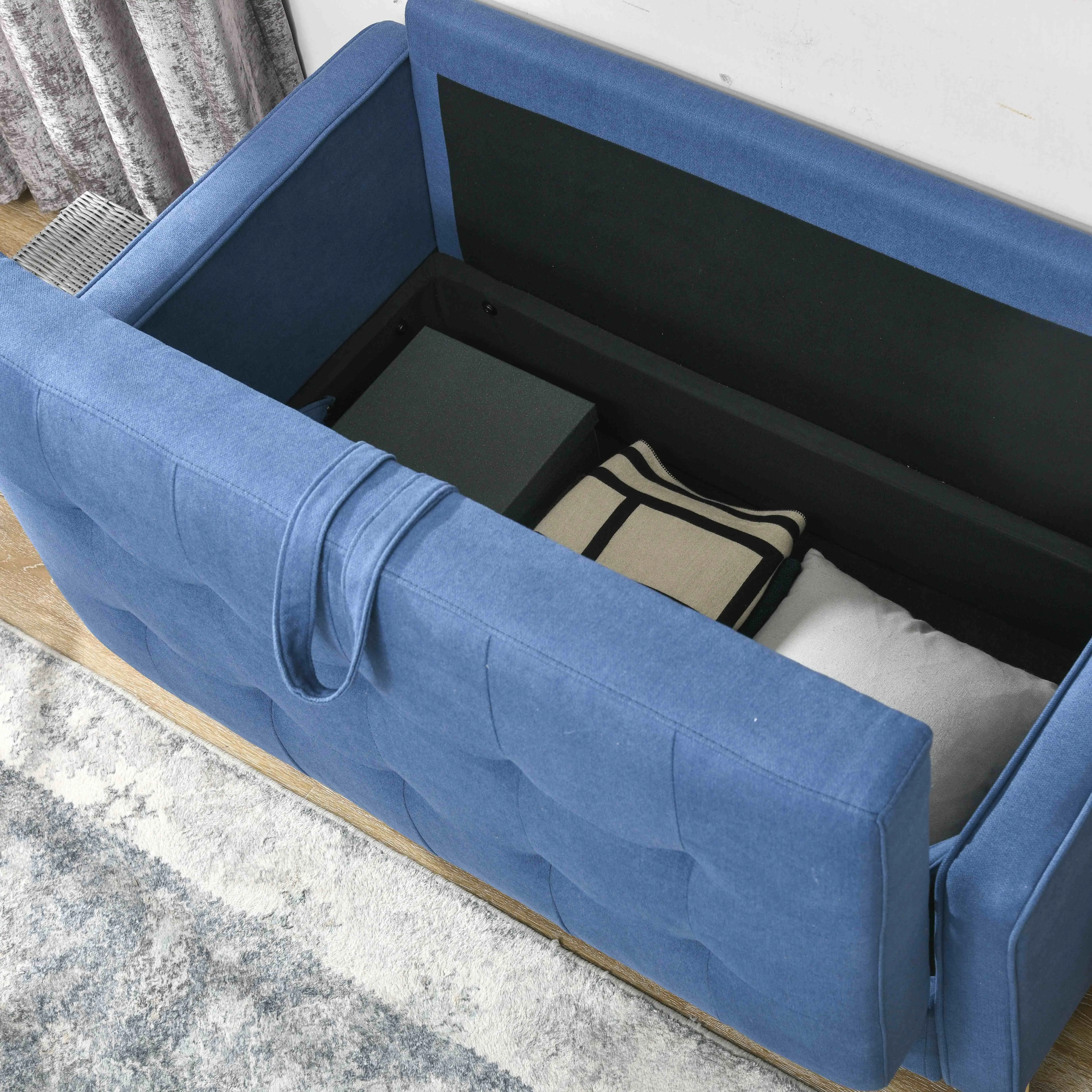 2 Seater Sofa 117 x 62 x 78cm - Blue - 12