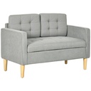 2 Seater Sofa 117 x 62 x 78cm - Light Grey - 1