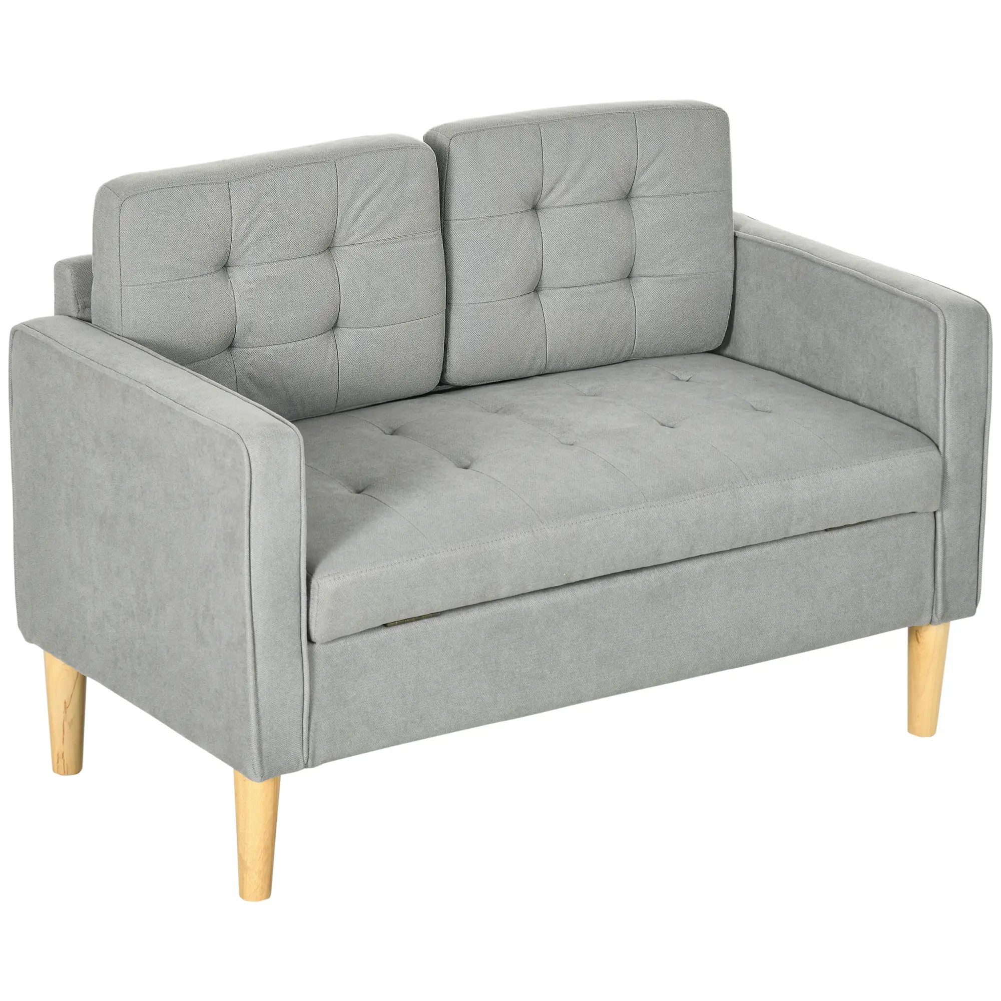 2 Seater Sofa 117 x 62 x 78cm - Light Grey - 14