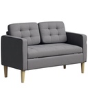 2 Seater Sofa 117 x 62 x 78cm - Grey - 1