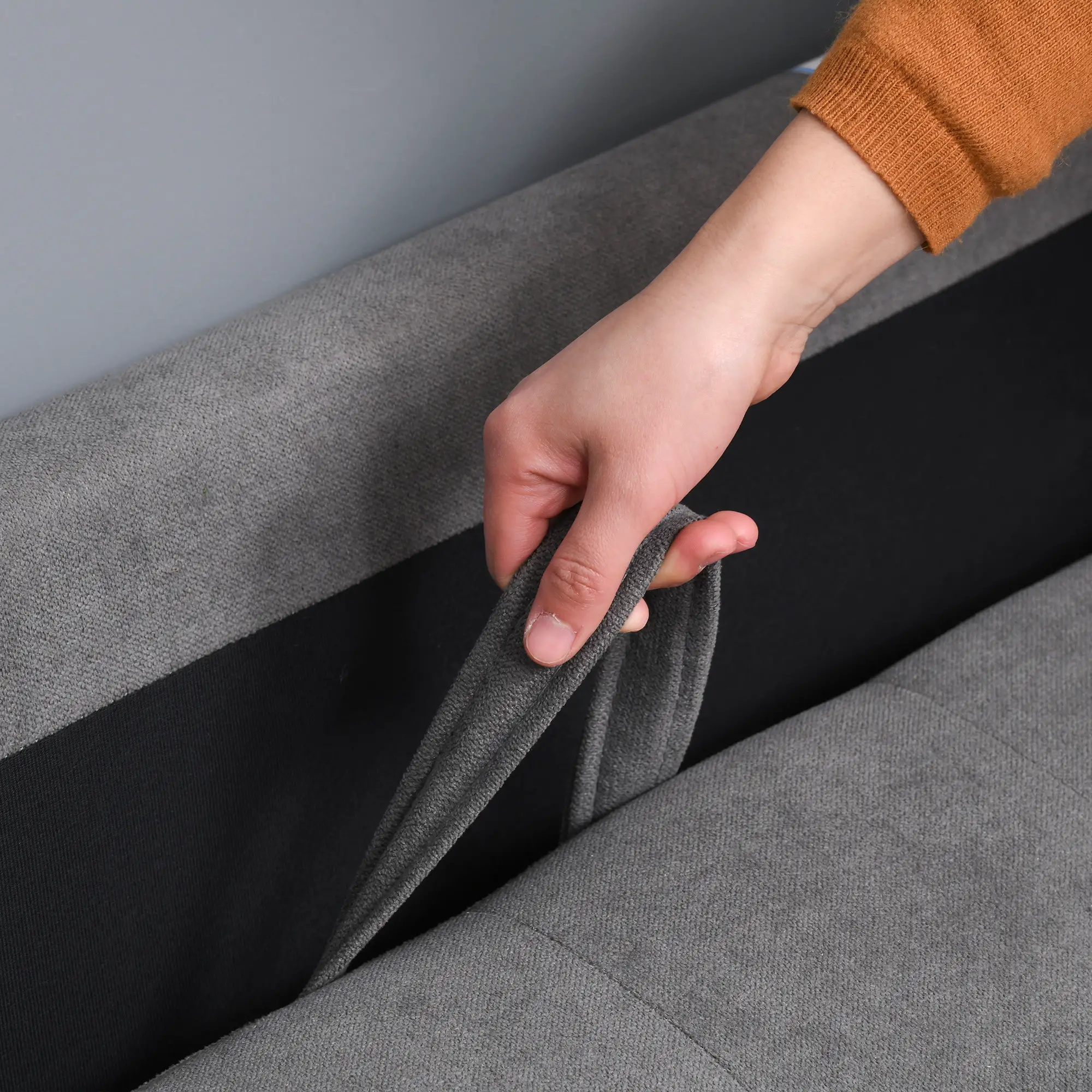 2 Seater Sofa 117 x 62 x 78cm - Grey - 7