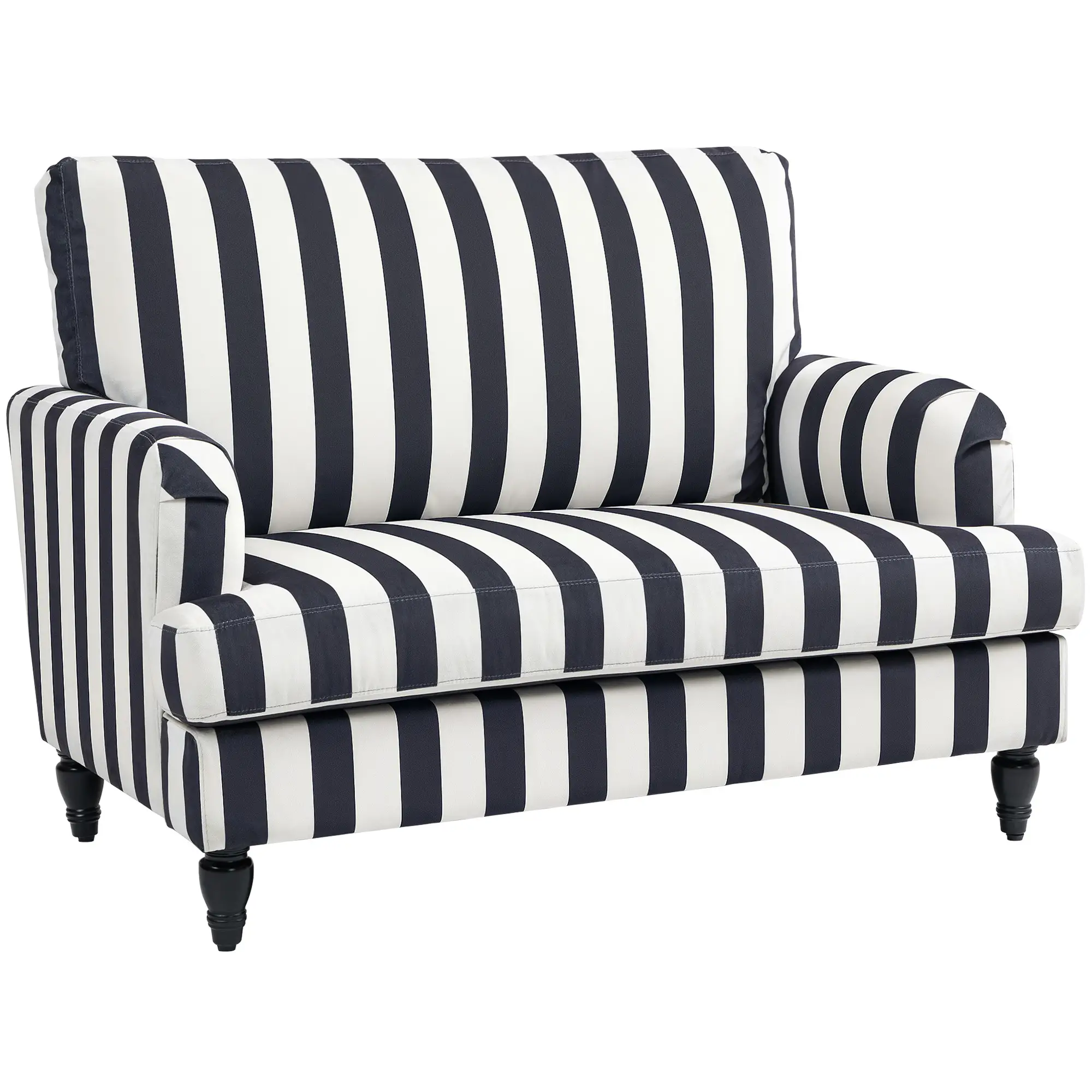 Velvet Sofa 115 x 82 x 82cm - Black And White - 11
