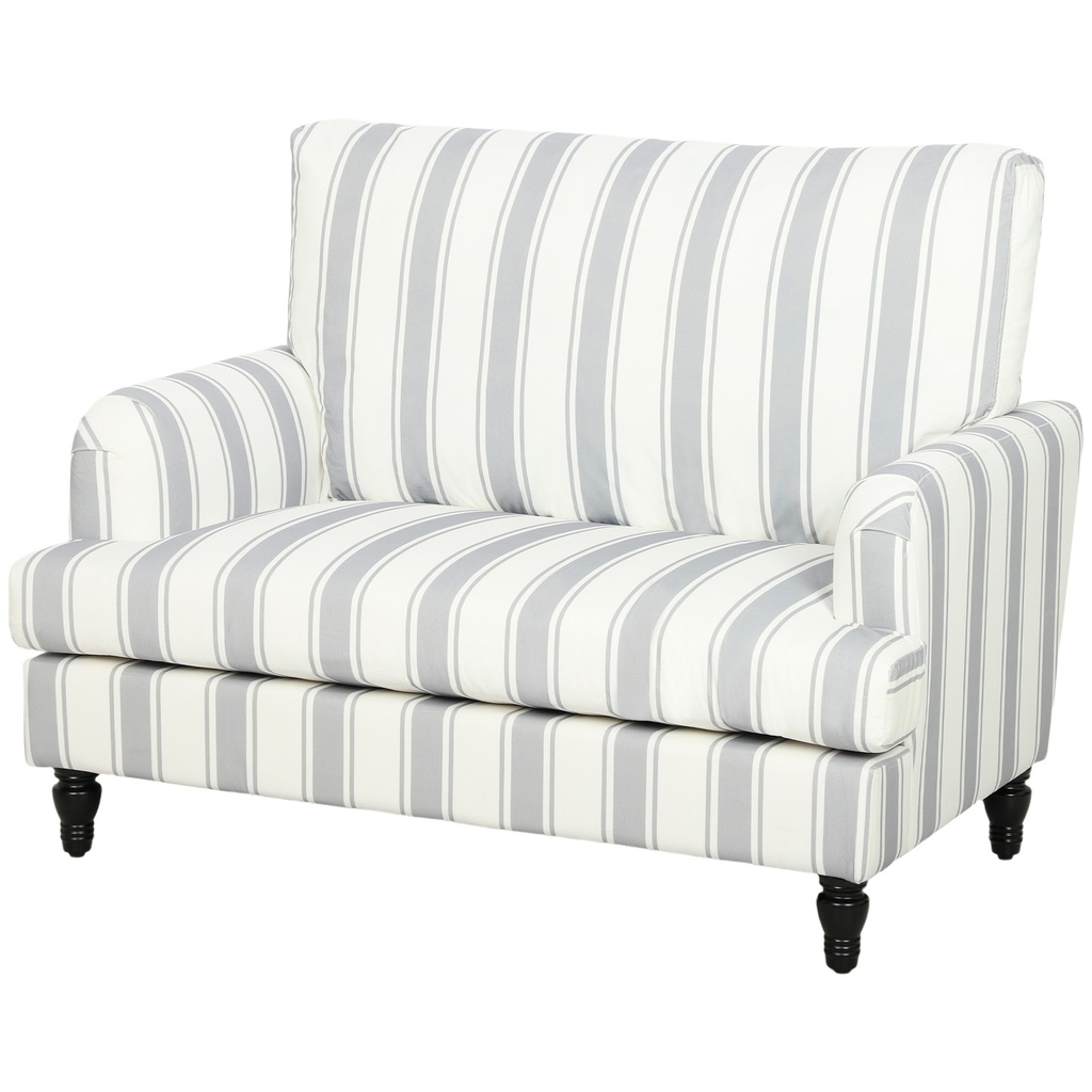 Velvet Sofa 115 x 82 x 82cm - Grey, Black - 1