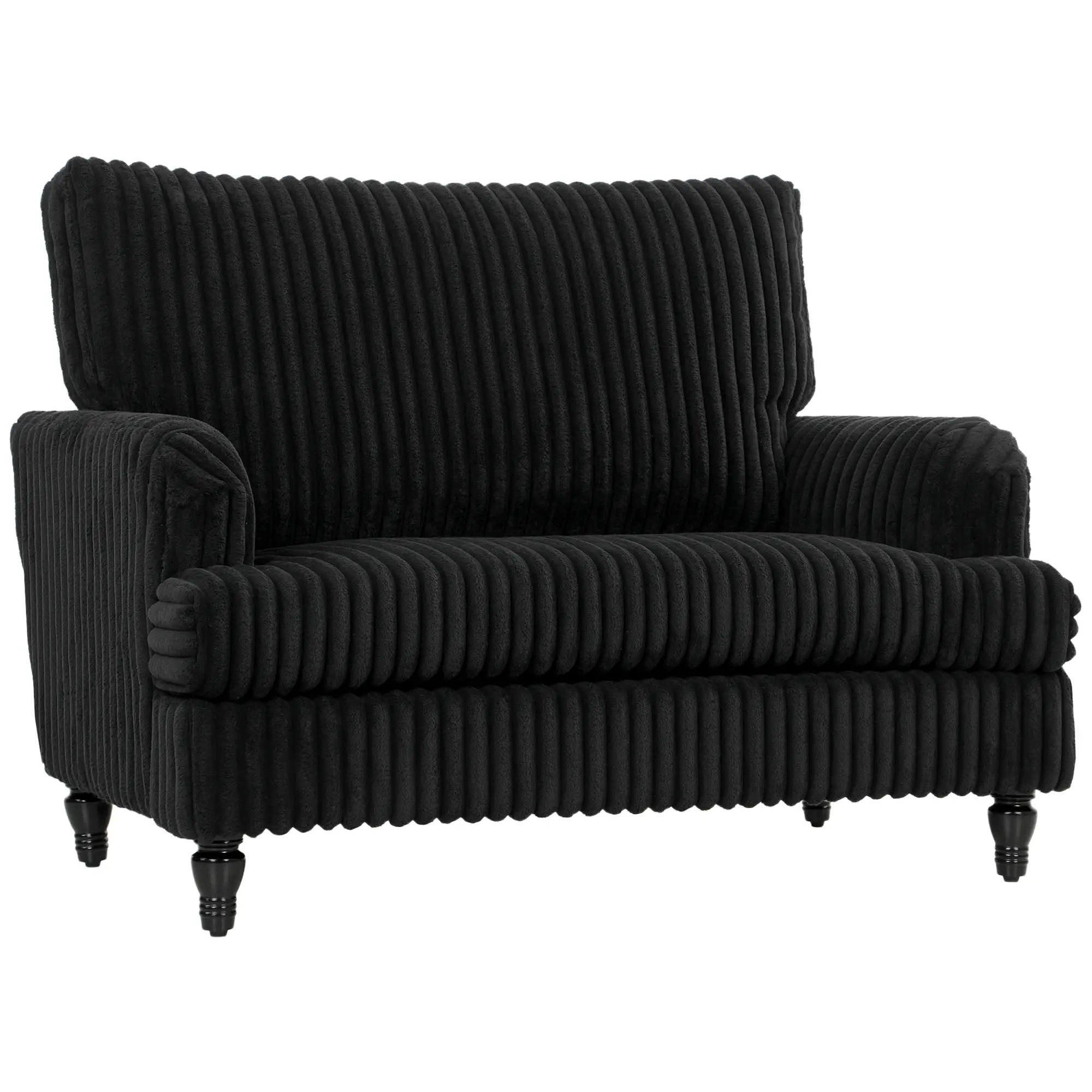 Corduroy Sofa 115 x 82 x 82cm - Black - 13