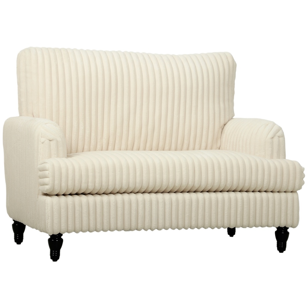 Corduroy Sofa 115 x 82 x 82cm - Cream, Black - 1