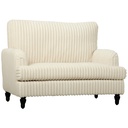Corduroy Sofa 115 x 82 x 82cm - Cream, Black - 1