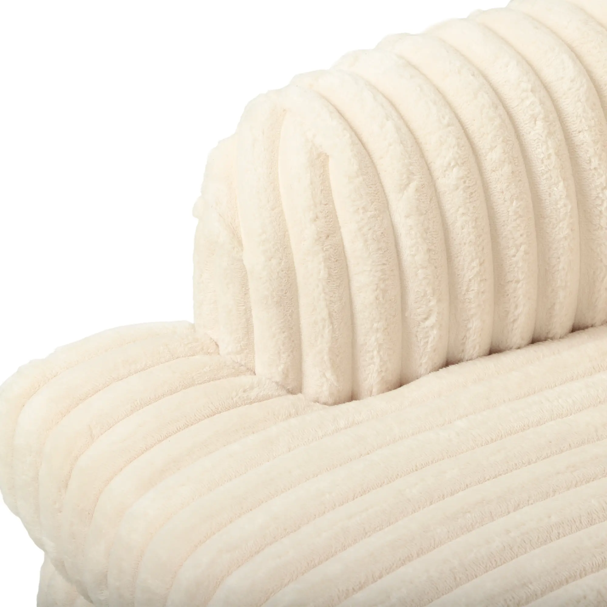Corduroy Sofa 115 x 82 x 82cm - Cream, Black - 9