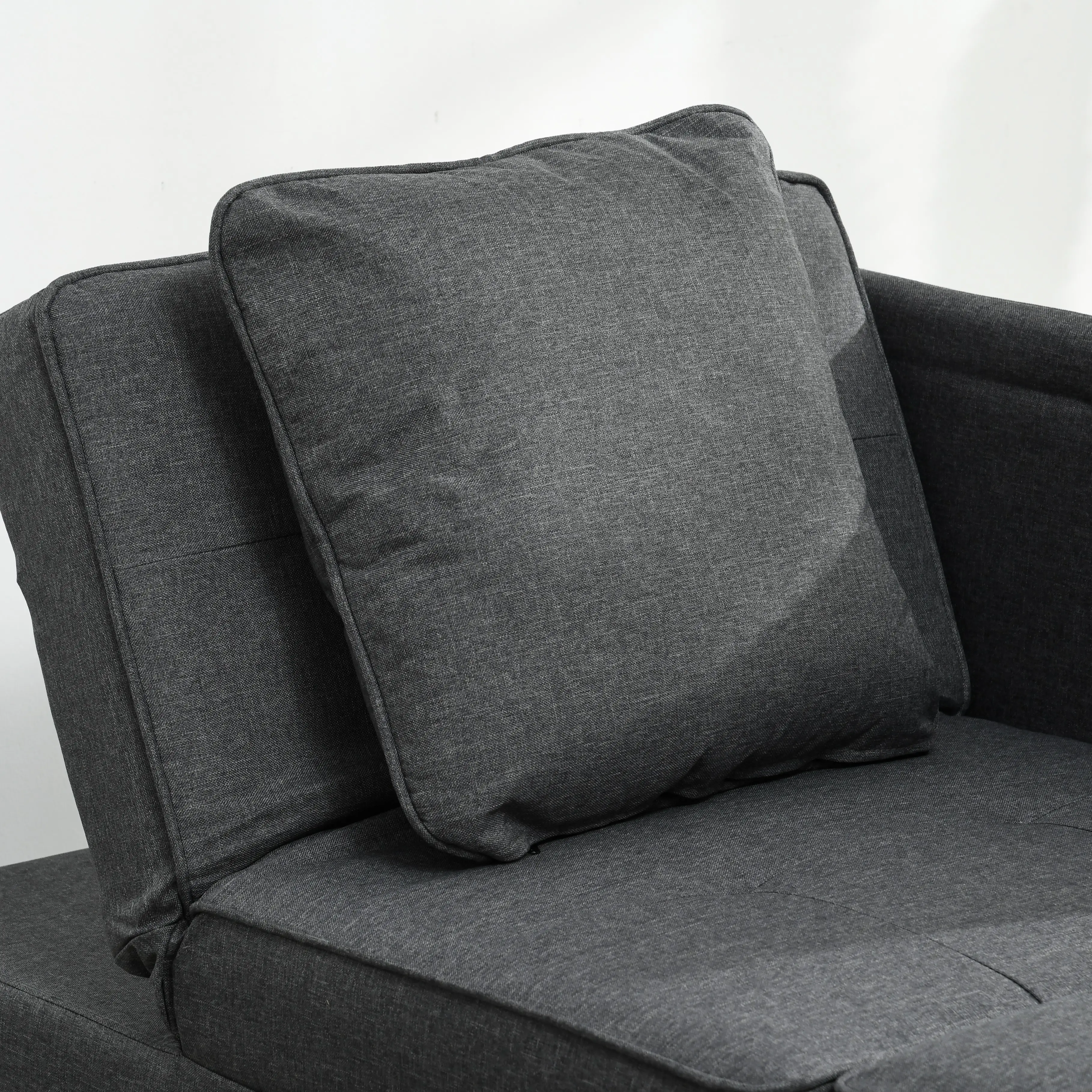 Linen Sofa Bed 67 x 98 x 71cm - Grey - 9