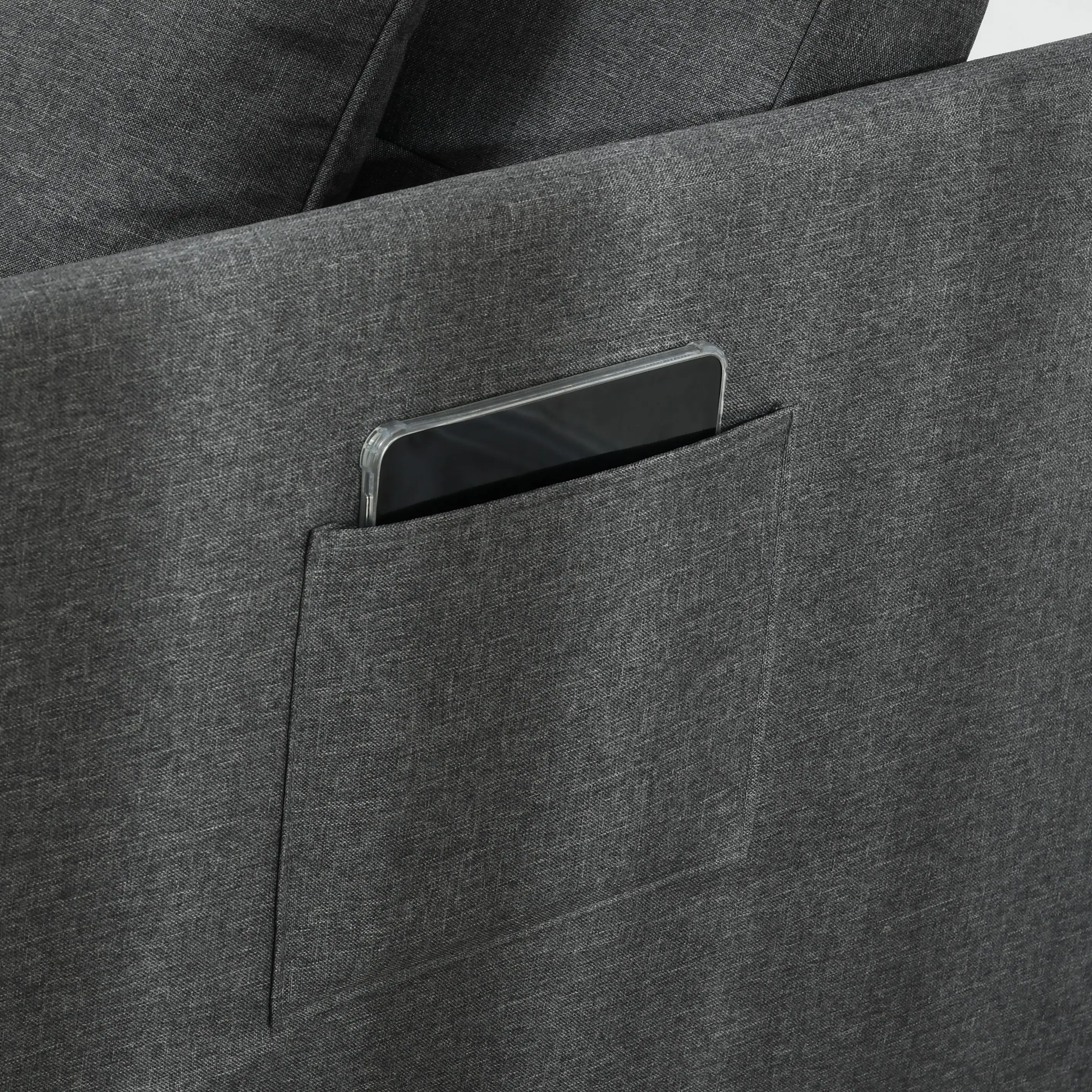 Linen Sofa Bed 67 x 98 x 71cm - Grey - 13