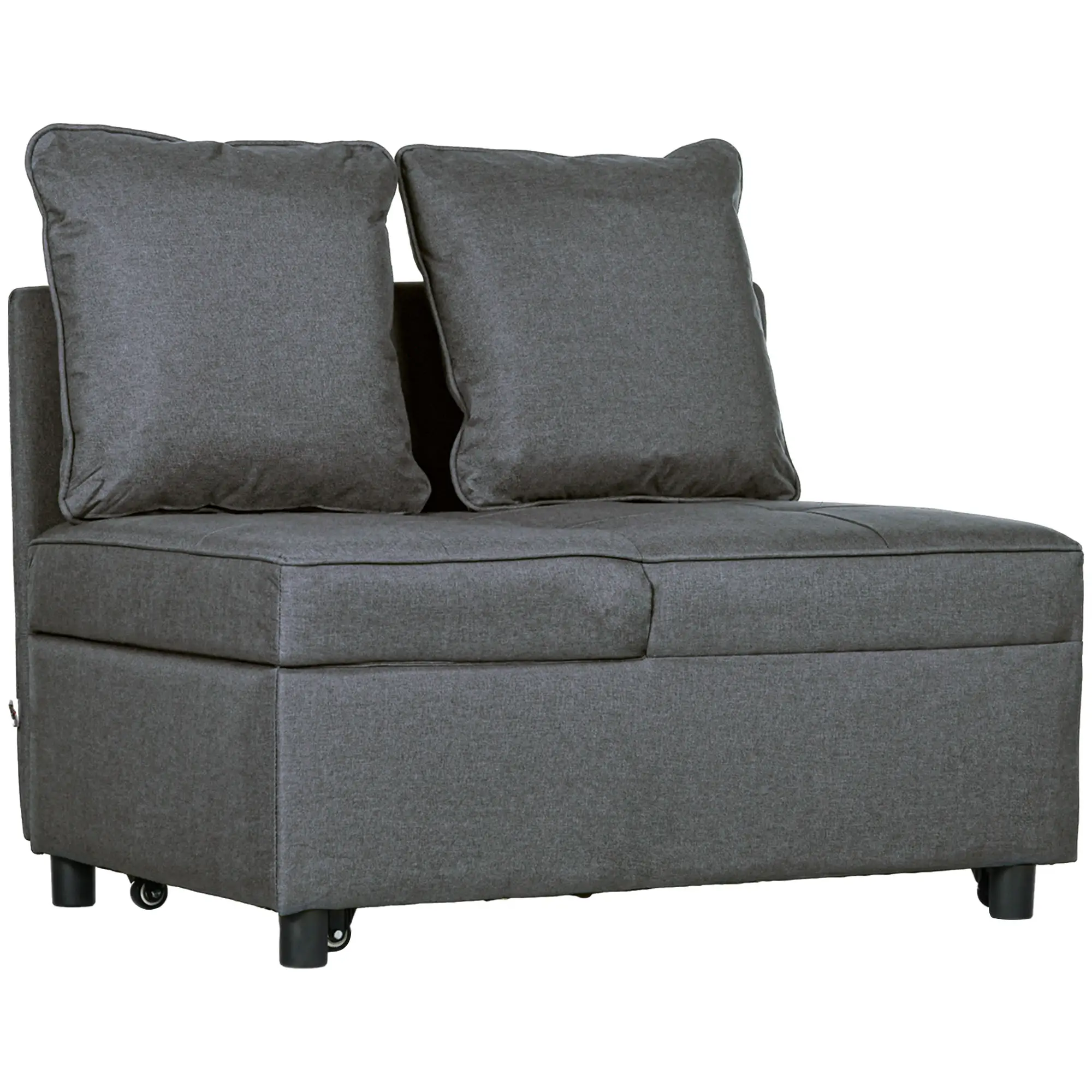Linen Sofa Bed 67 x 98 x 71cm - Grey - 17