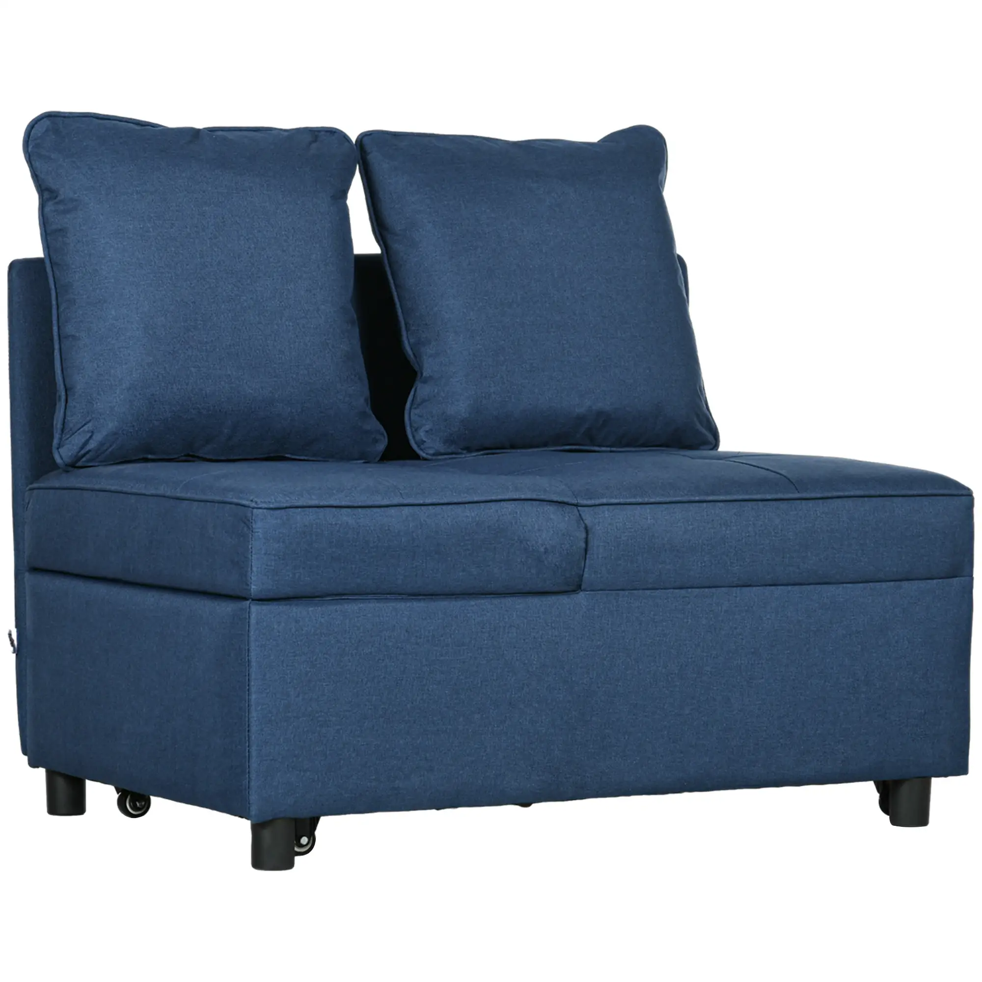 Linen Sofa Bed 67 x 98 x 71cm - Blue - 11