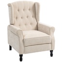 Manual Linen Recliner Armchair 76 x 88 x 101cm - Beige - 1
