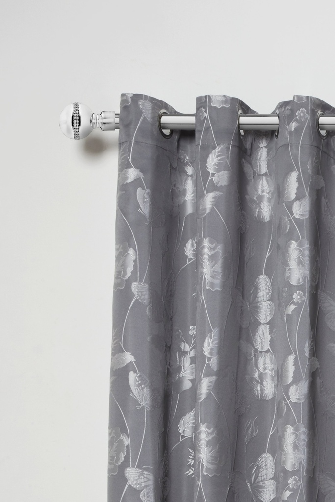 Bejeweled - Extendable Curtain Pole in Chrome (With Rings) - Image 3