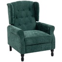 Manual Linen Recliner Armchair 76 x 88 x 101cm - Dark Green - 1