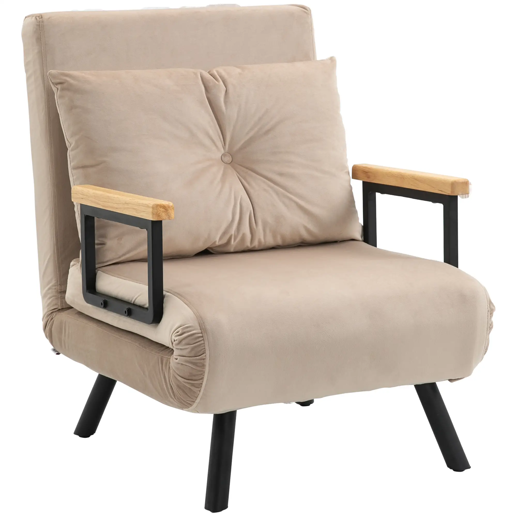 Velvet Armchair 63 x 73 x 81cm - Beige - 12
