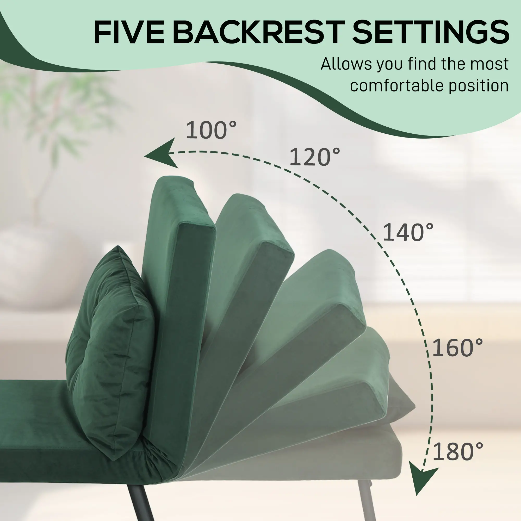 Velvet Armchair 63 x 73 x 81cm - Green - 5