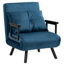 Velvet Armchair 63 x 73 x 81cm - Navy Blue - 1