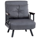 Velvet Armchair 63 x 73 x 81cm - Charcoal Grey - 1