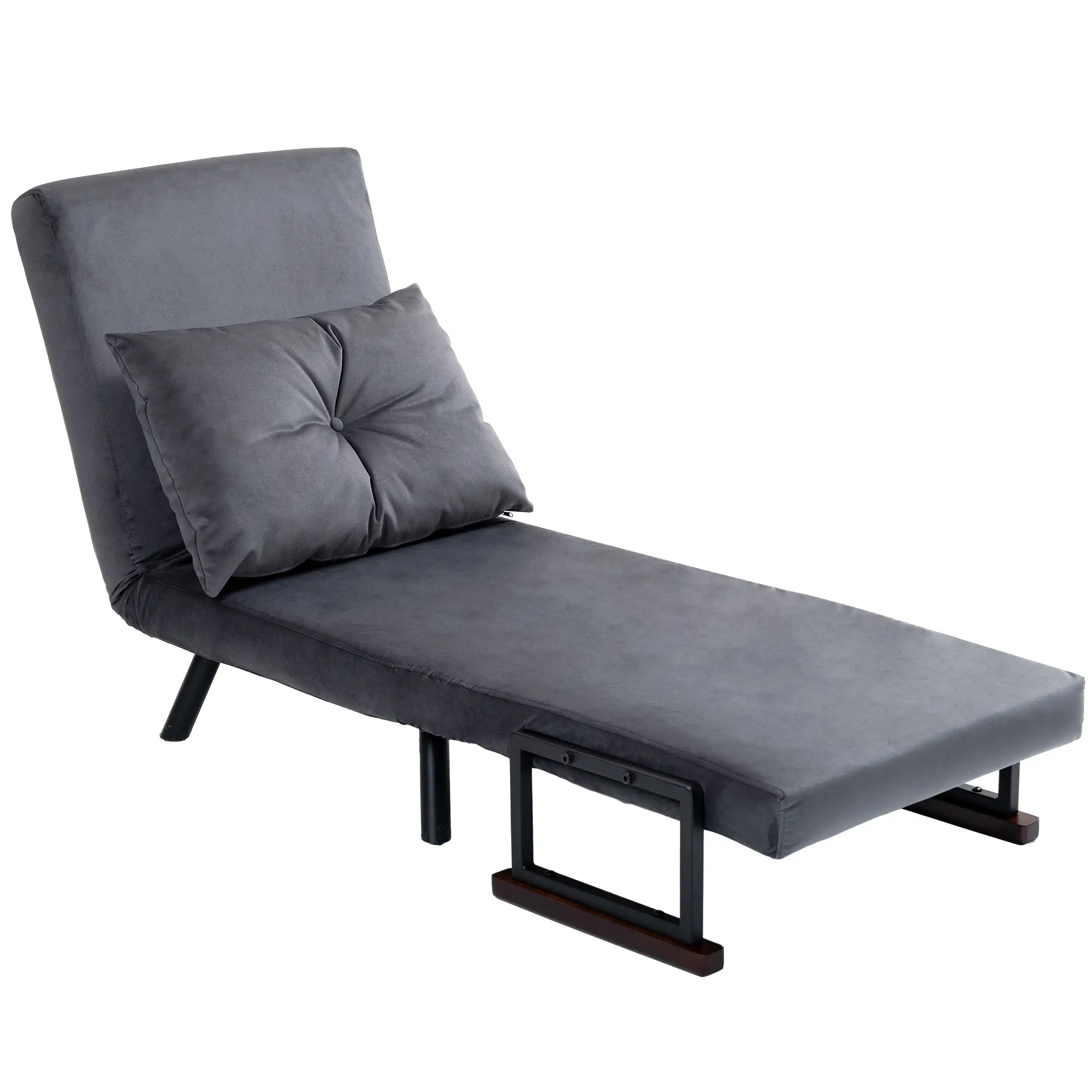 Velvet Armchair 63 x 73 x 81cm - Charcoal Grey - 11